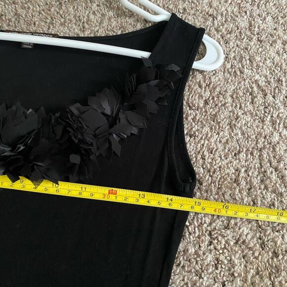 Adrienne Vittadini sz‎ S black ruffle tassel sleeveless tank blouse - Picture 9 of 9